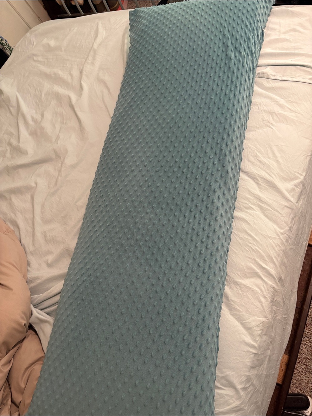 Textured Body Pillow Cover in Slate Teal